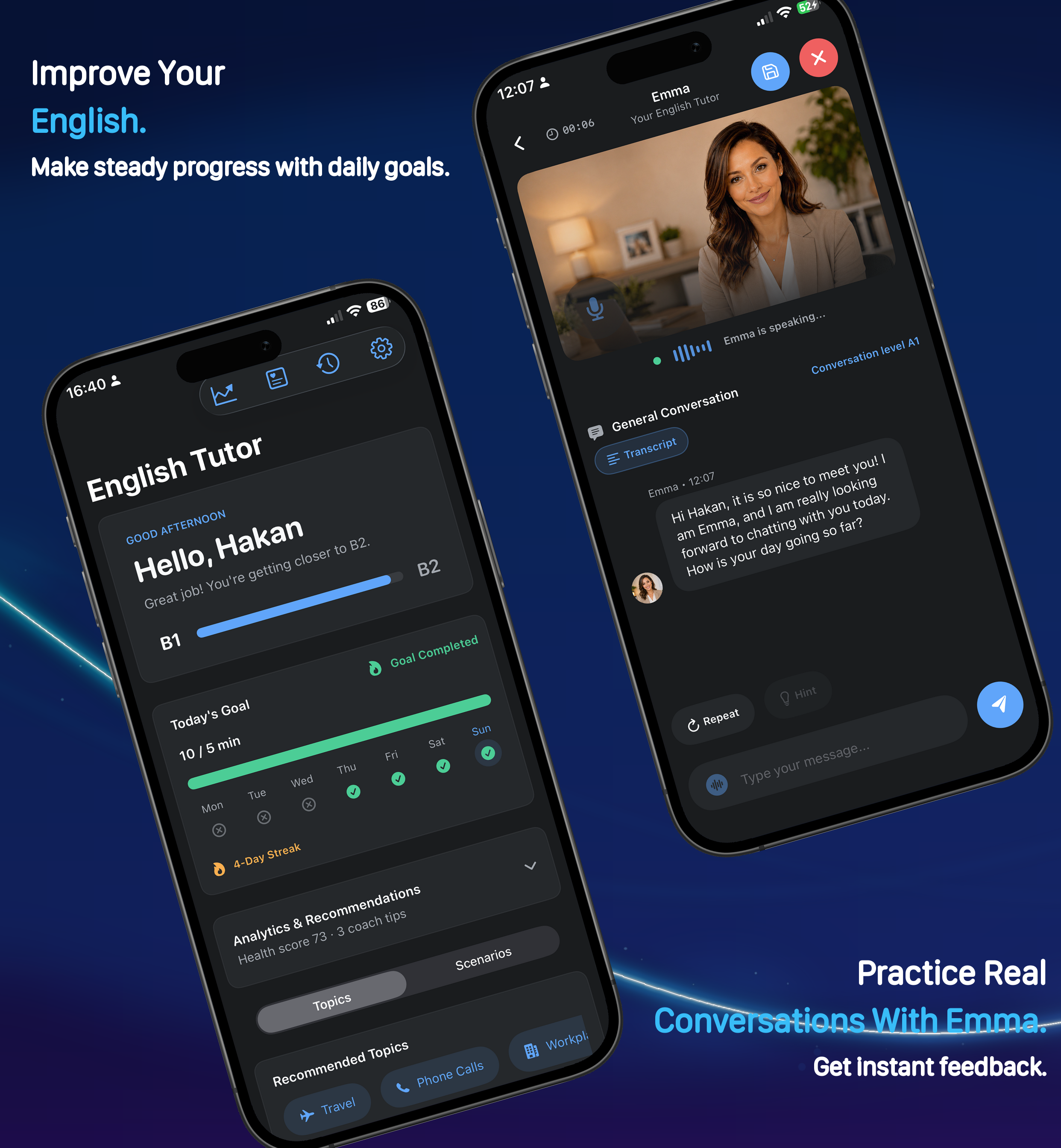 Emma - English Tutor app previews